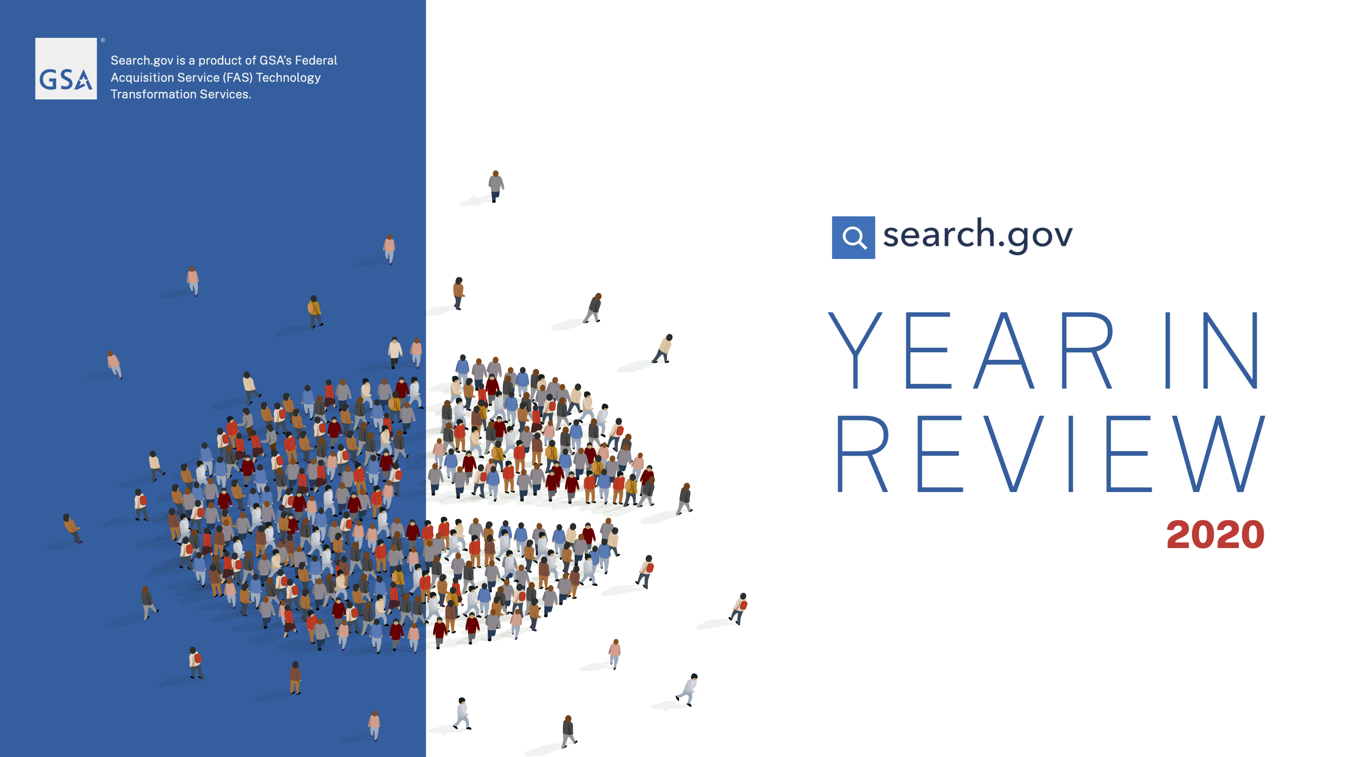 2020 Year In Review, cover image showing a pie chart made out of tiny people. Following is a link to the full PDF report.