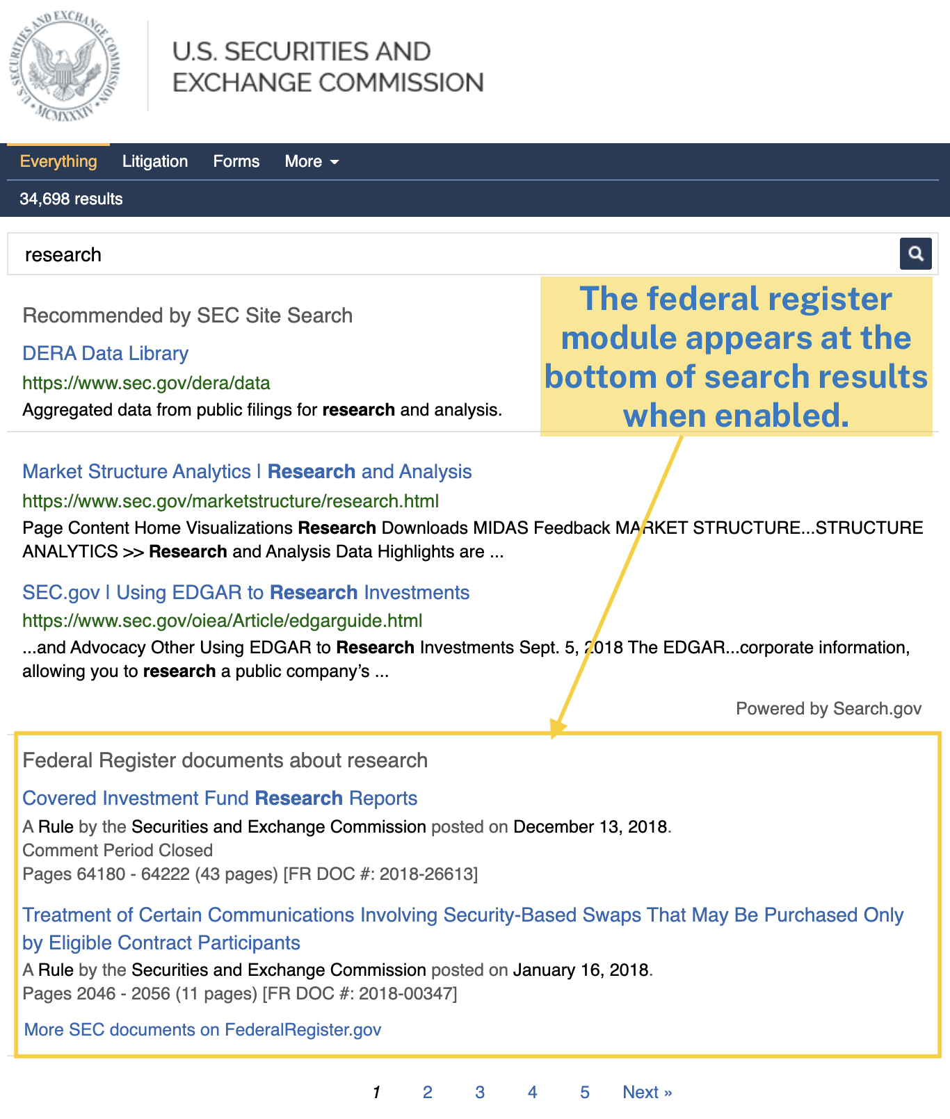 Federal Register Module on SEC.gov